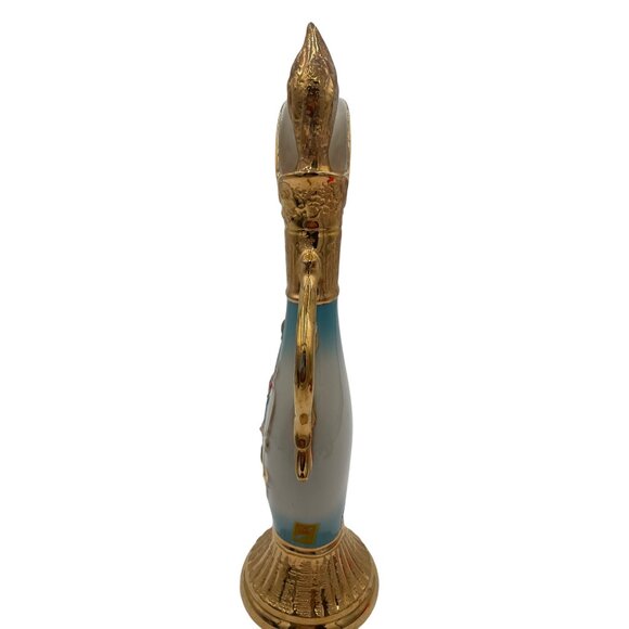 Vintage Jim Beam Gold & Blue Floral Decanter 18" 1963 Porcelain Collectible - Picture 4 of 13